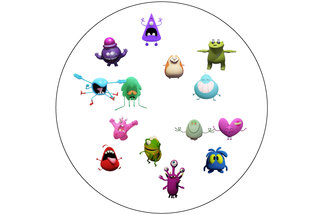 Stimulus material: Many colorful monsters