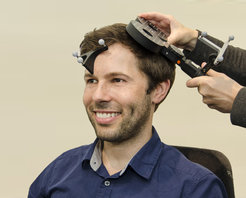 By the help of transcranial magnetic stimulation (TMS) it is possible to speculate as to how the brain would respond in the case of a stroke or other events which disrupt function of certain areas. Photo: MPI CBS